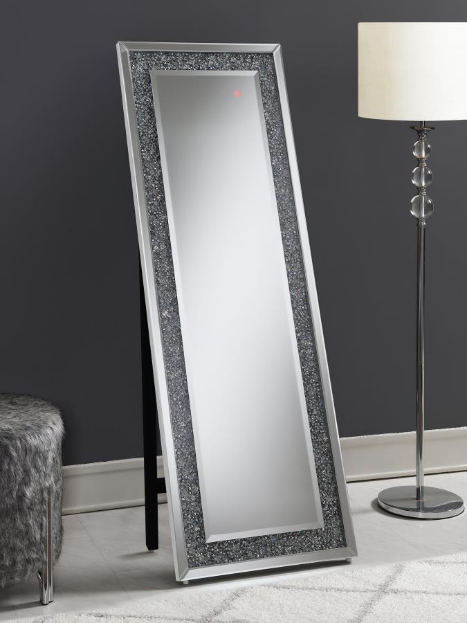 Carisi - Crystal Acrylic Standing - Silver Floor Mirrors by CoasterEssence - Walls Furniture & Mattress