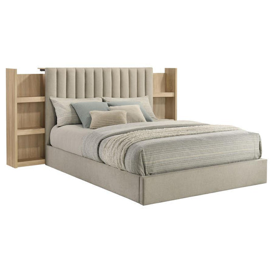 Arielle - Bookcase Panel Storage Bed Upholstered Beds by Coaster Fine Furniture - Walls Furniture & Mattress
