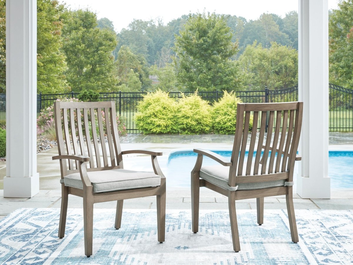 Rainier Ranch - Arm Chair With Cushion (Set of 2) - Brown / Beige Chair Sets by Signature Design by Ashley® - Walls Furniture & Mattress