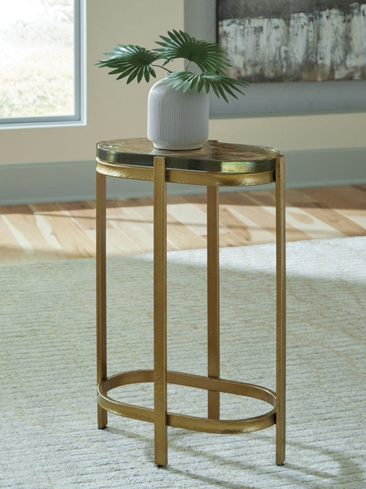 Porterville - Gold Finish - Accent Table Accent Tables by Signature Design by Ashley® - Walls Furniture & Mattress