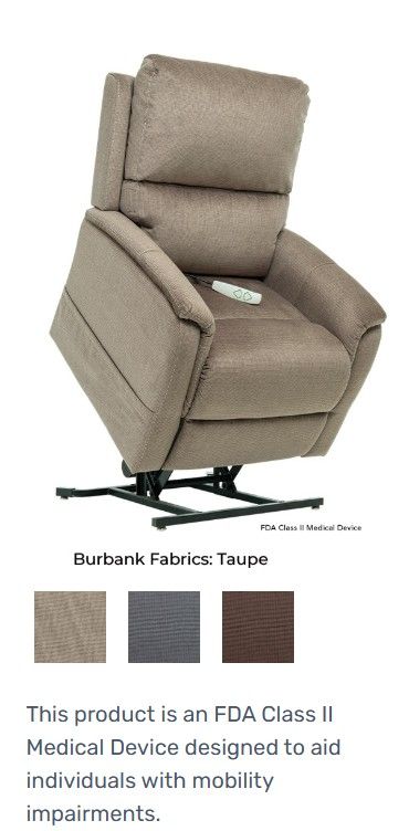TRIO MEZZO Burbank Taupe Microdenier Fabric 3 Position Lift Chair