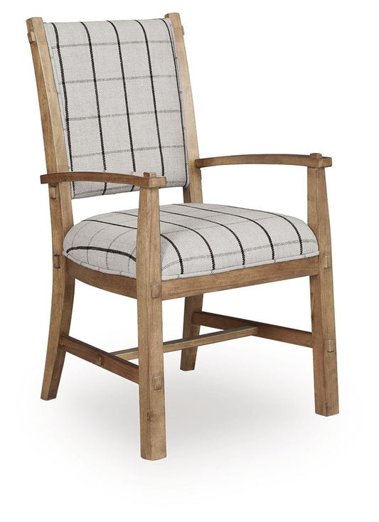 Ridgester - Dining Upholstered Arm Chair (Set of 2) - Light Brown Chair Sets by Benchcraft® - Walls Furniture & Mattress