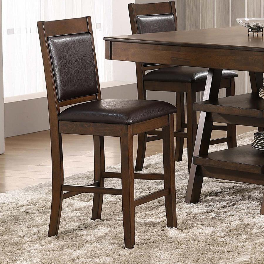 Dewey - Upholstered Counter Chair (Set of 2) - Walnut Stool Sets by CoasterEssence - Walls Furniture & Mattress