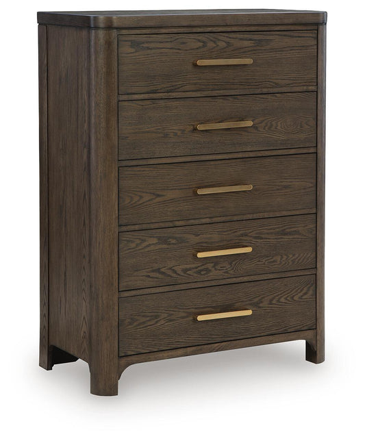 Radkin - Five Drawer Chest - Burnished Brown Accent Chests by Signature Design by Ashley® - Walls Furniture & Mattress