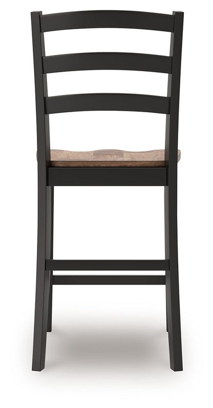 Wildenauer - Barstool (Set of 2) - Brown / Black Stool Sets by Signature Design by Ashley® - Walls Furniture & Mattress