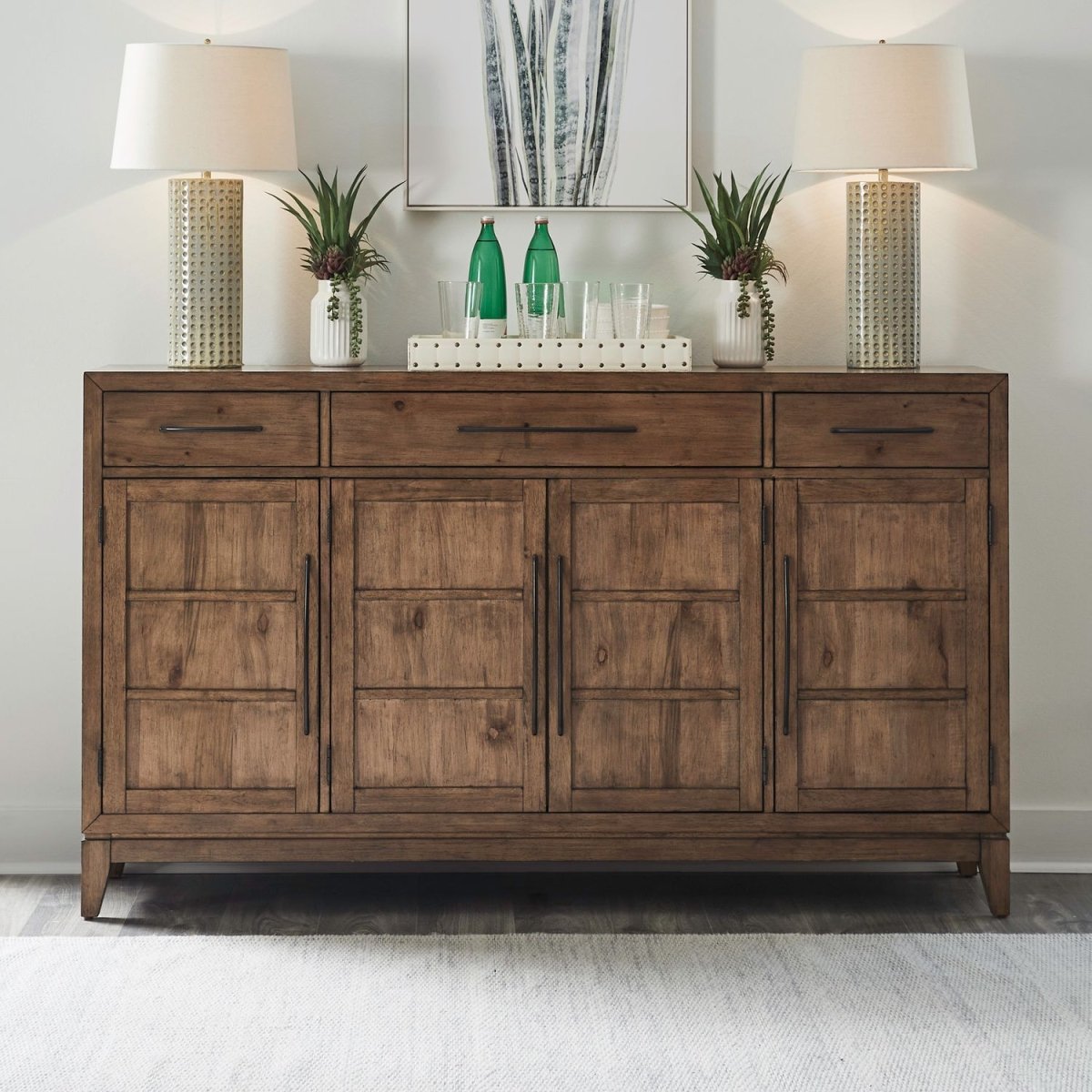 Shaker Lakes - Buffet - Harvest Brown Buffets by Liberty Furniture - Walls Furniture & Mattress