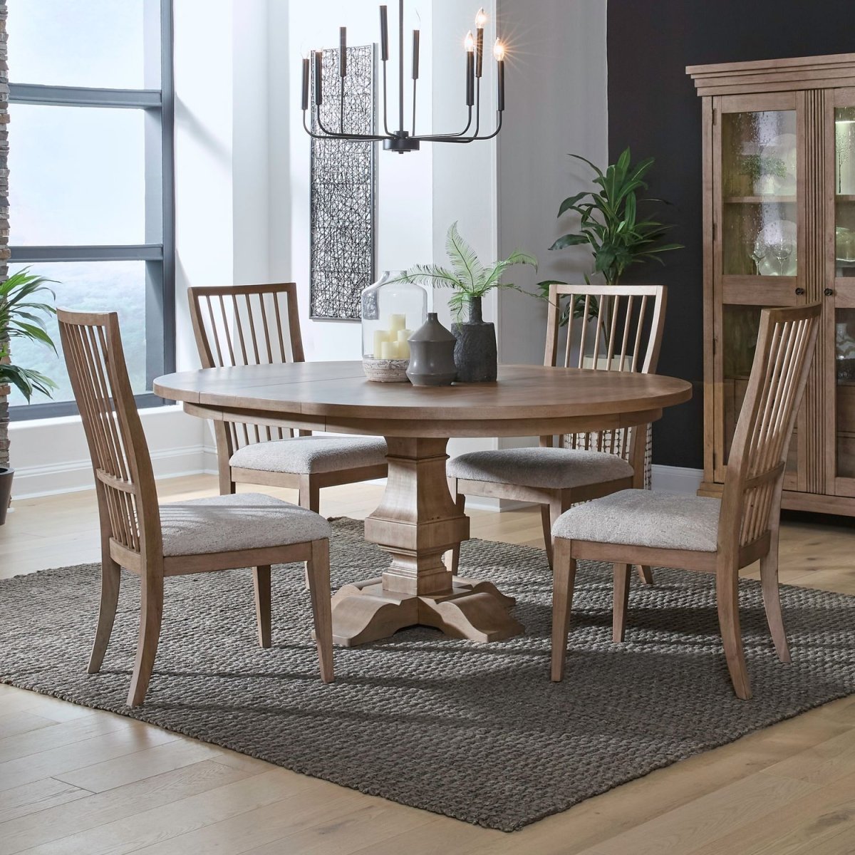 Haven Hills - 5 Piece Pedestal Table Set - Camel Beige 5 Piece Dining Room Sets by Liberty Furniture - Walls Furniture & Mattress