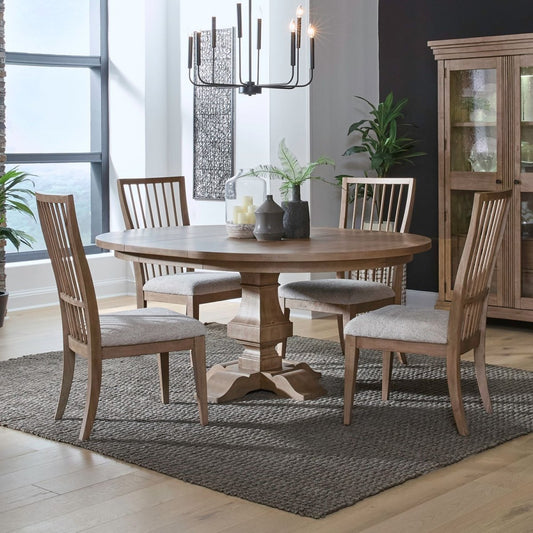 Haven Hills - 5 Piece Pedestal Table Set - Camel Beige 5 Piece Dining Room Sets by Liberty Furniture - Walls Furniture & Mattress