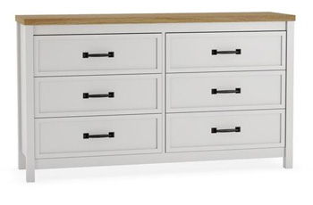 Kerisden - Six Drawer Dresser - White / Brown Dressers by Signature Design by Ashley® - Walls Furniture & Mattress