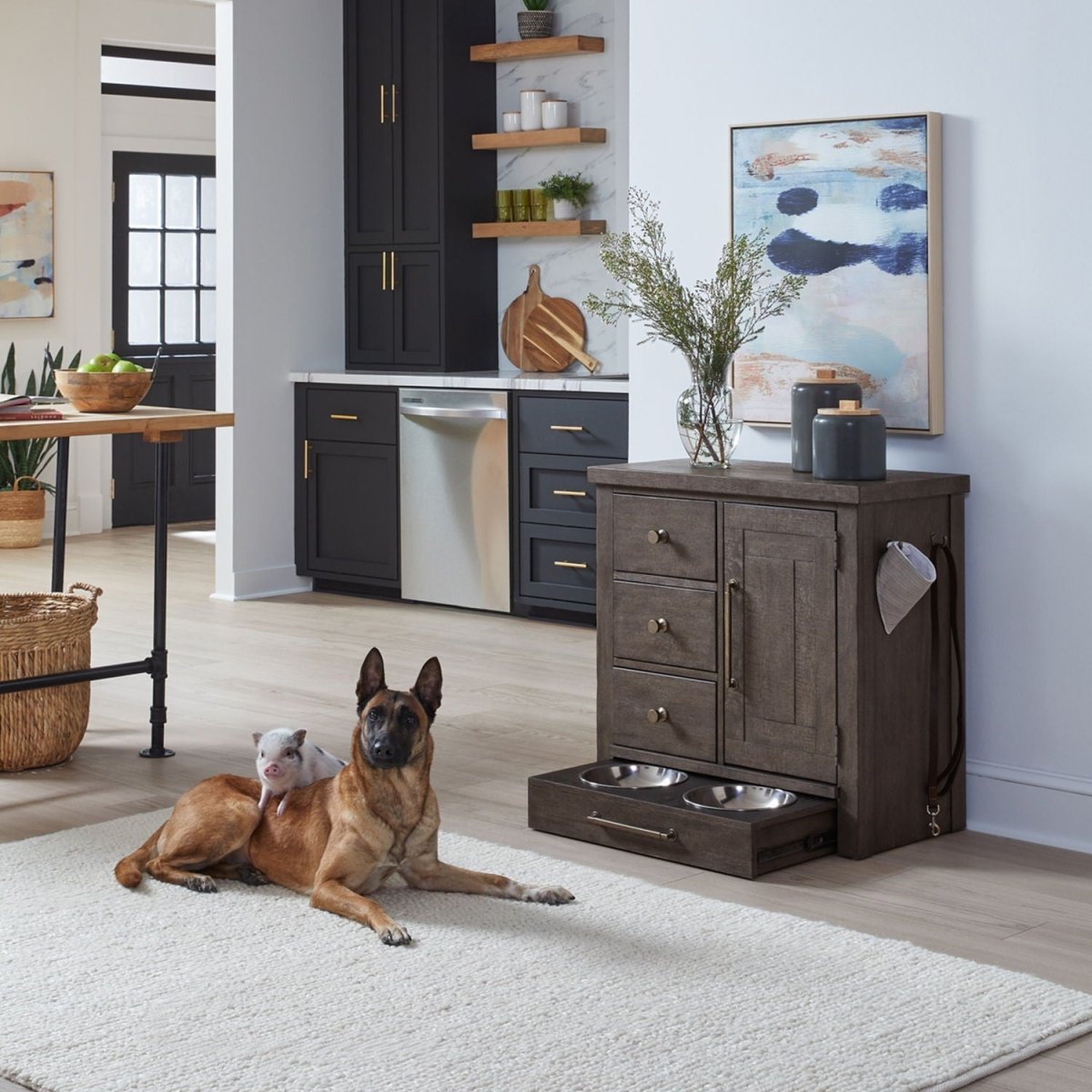 Allyson Park - Pet Feeder - Charcoal Feeder Cabinets by Liberty Furniture - Walls Furniture & Mattress
