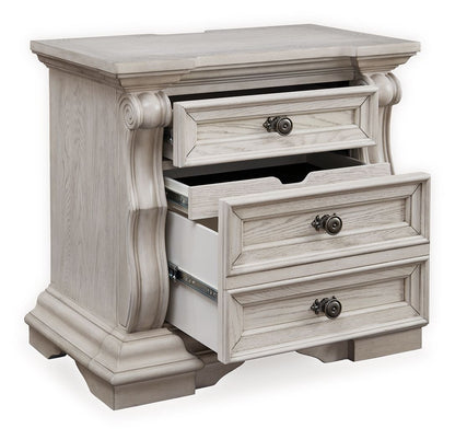 Bruchandi - Antique White - Three Drawer Night Stand Nightstands w/ Charging Stations by Signature Design by Ashley® - Walls Furniture & Mattress