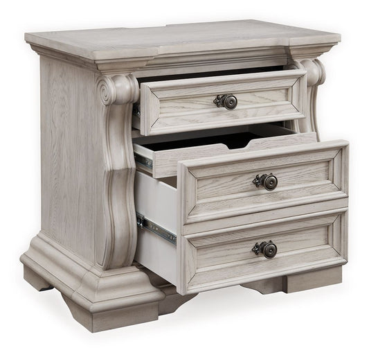 Bruchandi - Antique White - Three Drawer Night Stand Nightstands w/ Charging Stations by Signature Design by Ashley® - Walls Furniture & Mattress