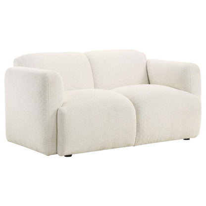 Dorset - Fabric Upholstered Round Track Arm Loveseat Stationary Loveseats by Coaster Fine Furniture - Walls Furniture & Mattress