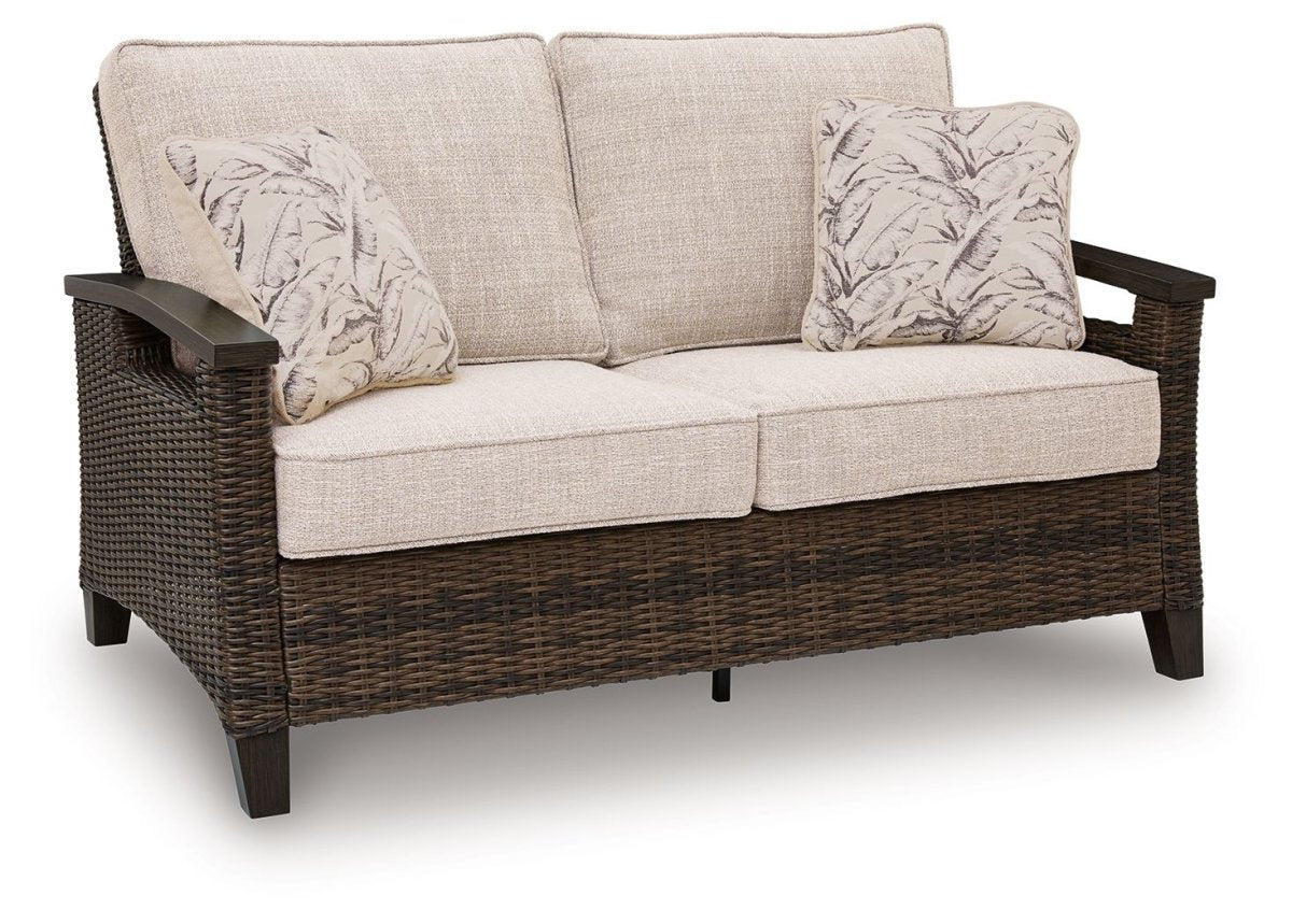 Monterey Point - Loveseat With Cushion - Dark Brown Loveseats by Signature Design by Ashley® - Walls Furniture & Mattress