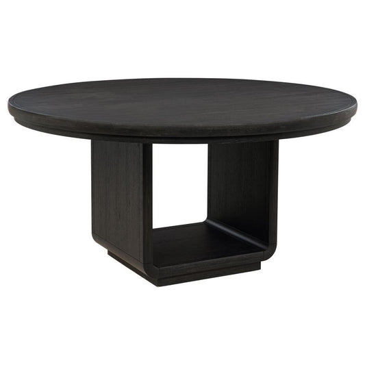 Leandro - 60" Round Dining Table - Burnished Black Dining Tables by Coaster Fine Furniture - Walls Furniture & Mattress