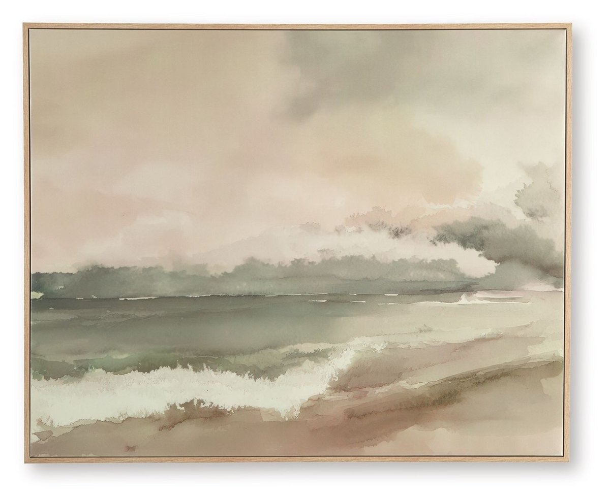 Vallus - Wall Art - Blush / Green / Gray Canvas Art by Signature Design by Ashley® - Walls Furniture & Mattress