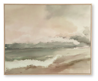 Vallus - Wall Art - Blush / Green / Gray Canvas Art by Signature Design by Ashley® - Walls Furniture & Mattress