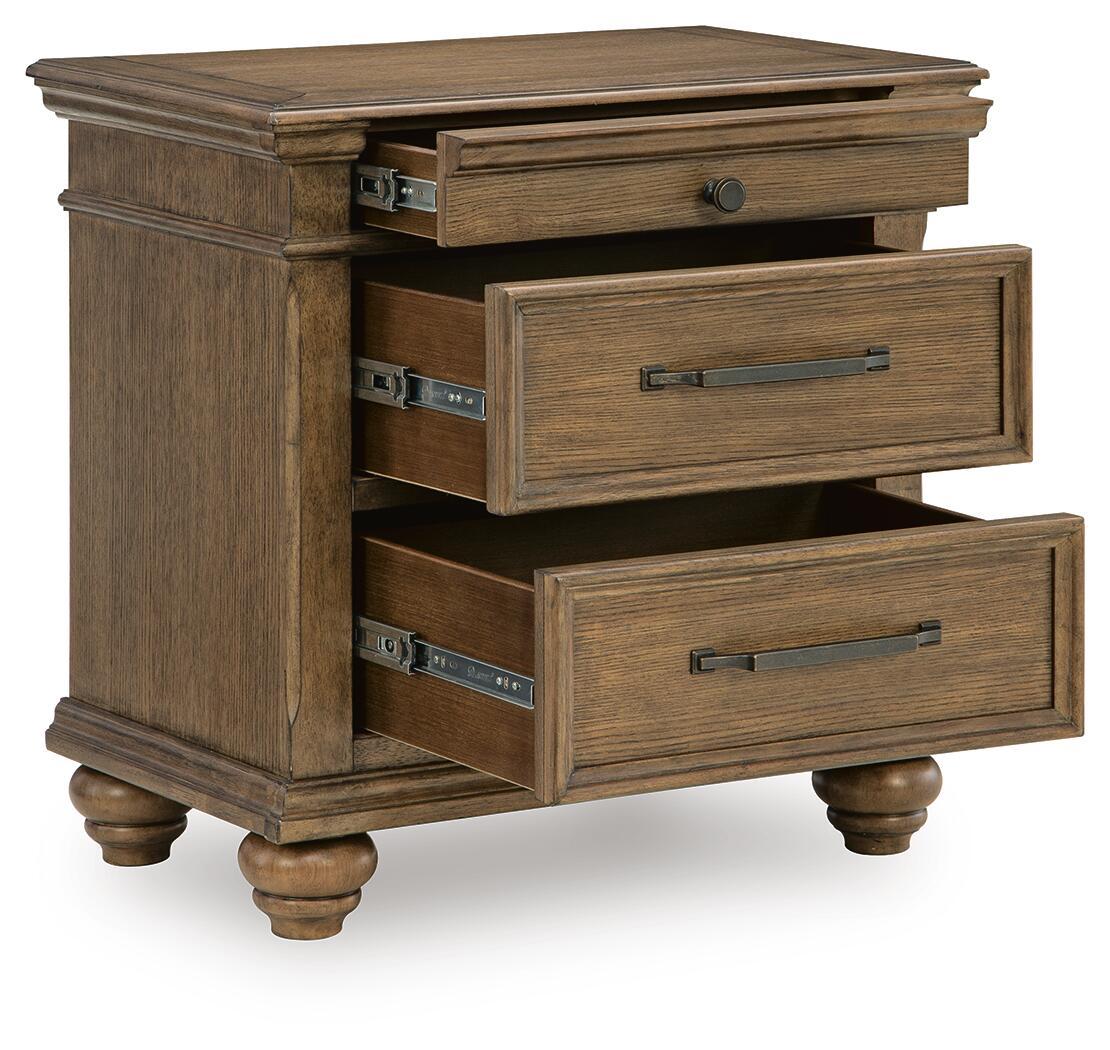 Karallin - Three Drawer Night Stand - Medium Brown Accent Nightstands by Signature Design by Ashley® - Walls Furniture & Mattress