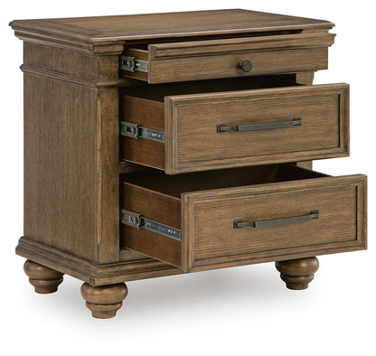 Karallin - Three Drawer Night Stand - Medium Brown Accent Nightstands by Signature Design by Ashley® - Walls Furniture & Mattress