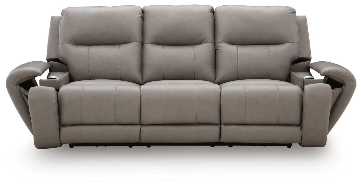 Real Moments - Power Reclining Sofa With Audio Seating - Ash Reclining Sofas by Signature Design by Ashley® - Walls Furniture & Mattress
