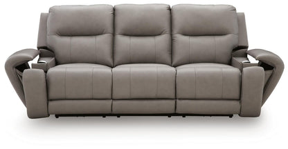 Real Moments - Power Reclining Sofa With Audio Seating - Ash Reclining Sofas by Signature Design by Ashley® - Walls Furniture & Mattress