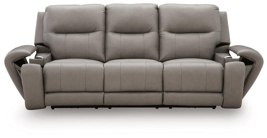Real Moments - Power Reclining Sofa With Audio Seating - Ash Reclining Sofas by Signature Design by Ashley® - Walls Furniture & Mattress