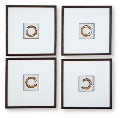 Dallbourne - White / Gold Finish - Wall Art Set (Set of 4) Wall Decor by Signature Design by Ashley® - Walls Furniture & Mattress
