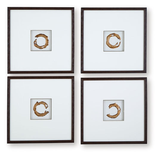 Dallbourne - White / Gold Finish - Wall Art Set (Set of 4) Wall Decor by Signature Design by Ashley® - Walls Furniture & Mattress