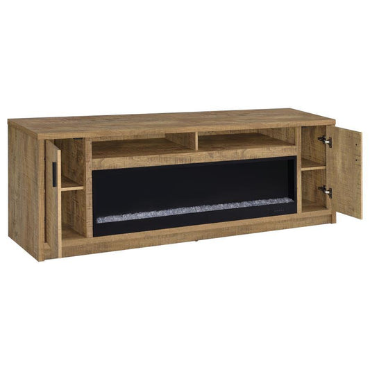 Eddy - 79" 2 - Door TV Stand Fireplace Media Console - Mango Fireplace TV Stands by Coaster Fine Furniture - Walls Furniture & Mattress