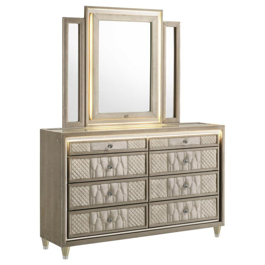 Lorient - 8 - Drawer LED Bedroom Dresser Cabinet Dressers by Coaster Fine Furniture - Walls Furniture & Mattress