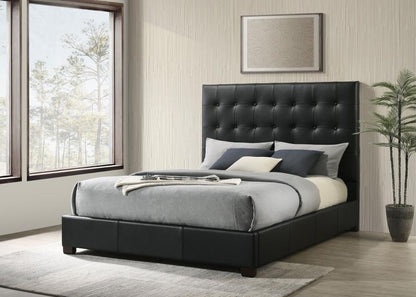 Medley - Genuine Leather Platform Bed Upholstered Beds by Coaster Fine Furniture - Walls Furniture & Mattress