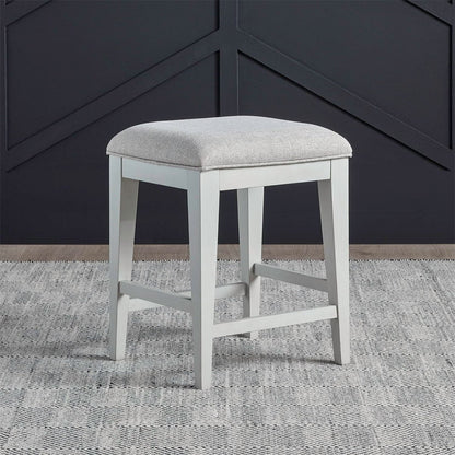 Berkley Square - Upholstered Console Stool - Linen & Khaki Counter Height (24"-27") by Liberty Furniture - Walls Furniture & Mattress