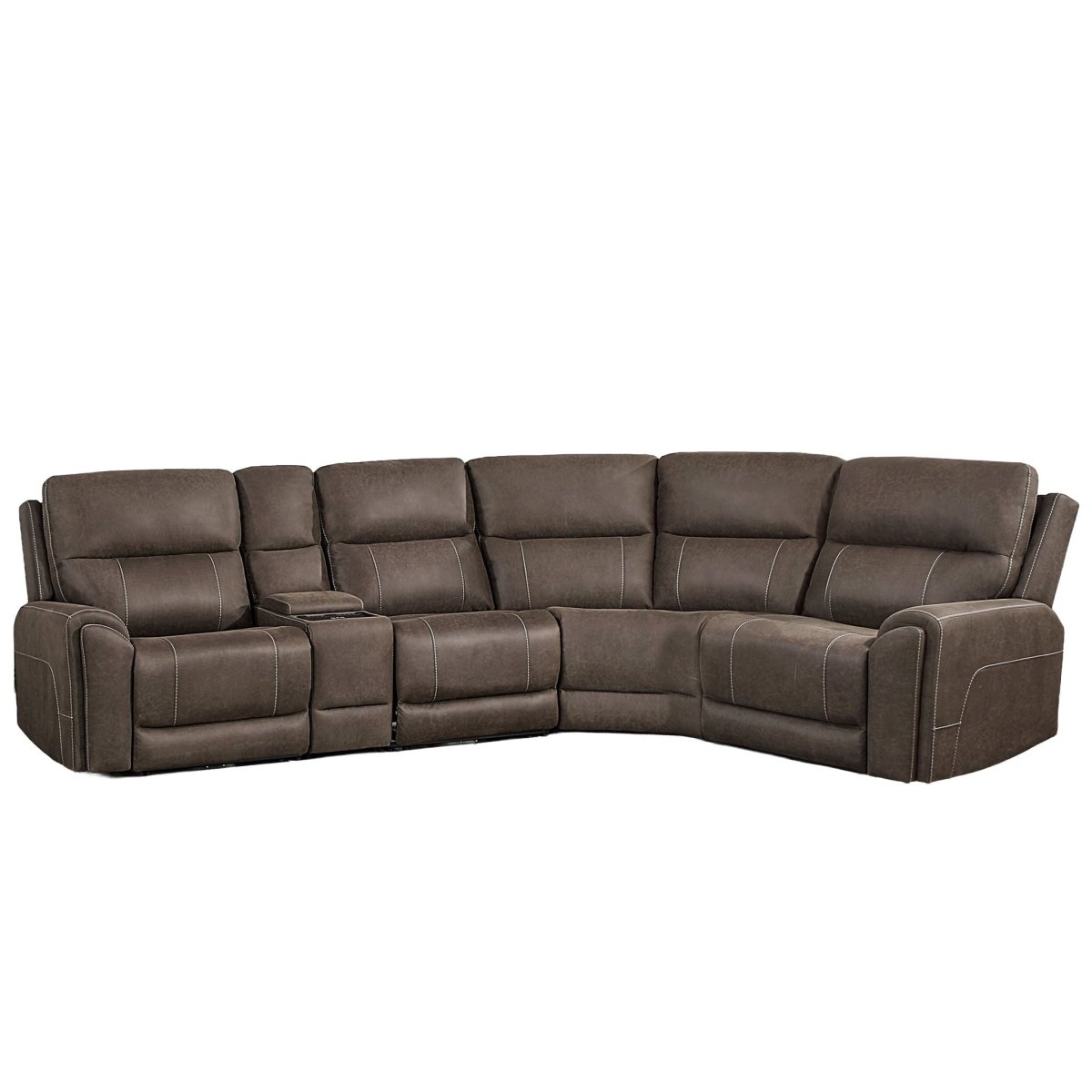 Gaia - 5 Piece P2 Power Sectional - Sable Reclining Sectionals by New Classic - Walls Furniture & Mattress