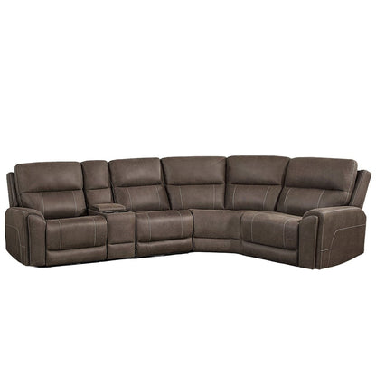 Gaia - 5 Piece P2 Power Sectional - Sable Reclining Sectionals by New Classic - Walls Furniture & Mattress