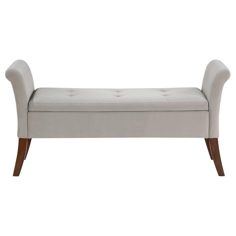 Farrah - Velvet Upholstered Rolled Arm Storage Bench Storage Benches by Coaster Fine Furniture - Walls Furniture & Mattress