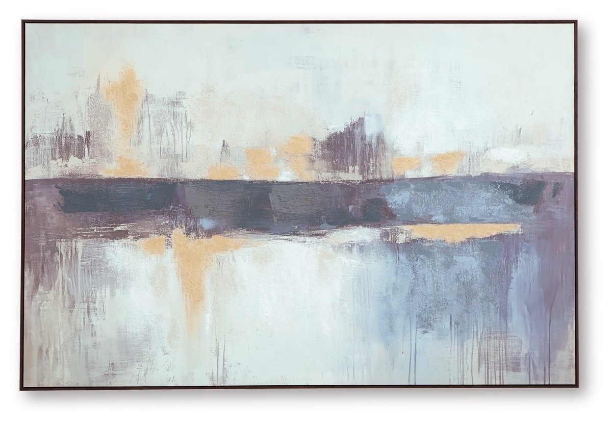 Gatesford - Wall Art - Blue / White / Tan Canvas Art by Signature Design by Ashley® - Walls Furniture & Mattress