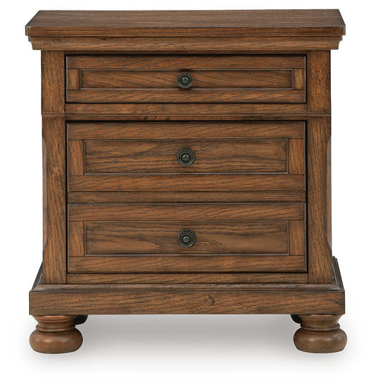 Zackaryn - Two Drawer Night Stand - Warm Brown Accent Nightstands by Signature Design by Ashley® - Walls Furniture & Mattress
