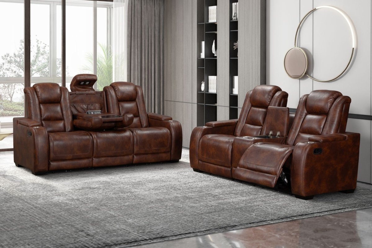 Chester - Manual Sofa & Loveseat - Brown Reclining Sofas & Loveseats by New Classic - Walls Furniture & Mattress
