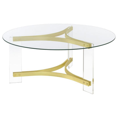 Janessa - Round Glass Top Acrylic Leg Table End Tables by Coaster Fine Furniture - Walls Furniture & Mattress
