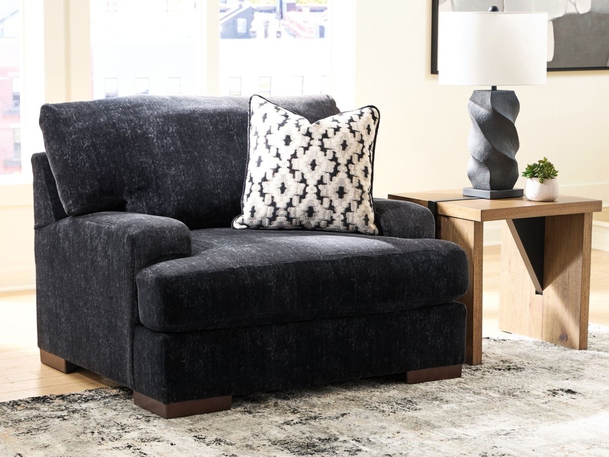 Whitmore Manor - Chair And A Half - Black Pearl Arm Chairs by Benchcraft® - Walls Furniture & Mattress