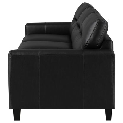 Scotland - Faux Leather Upholstered Track Arm Sofa Stationary Sofas by Coaster Fine Furniture - Walls Furniture & Mattress