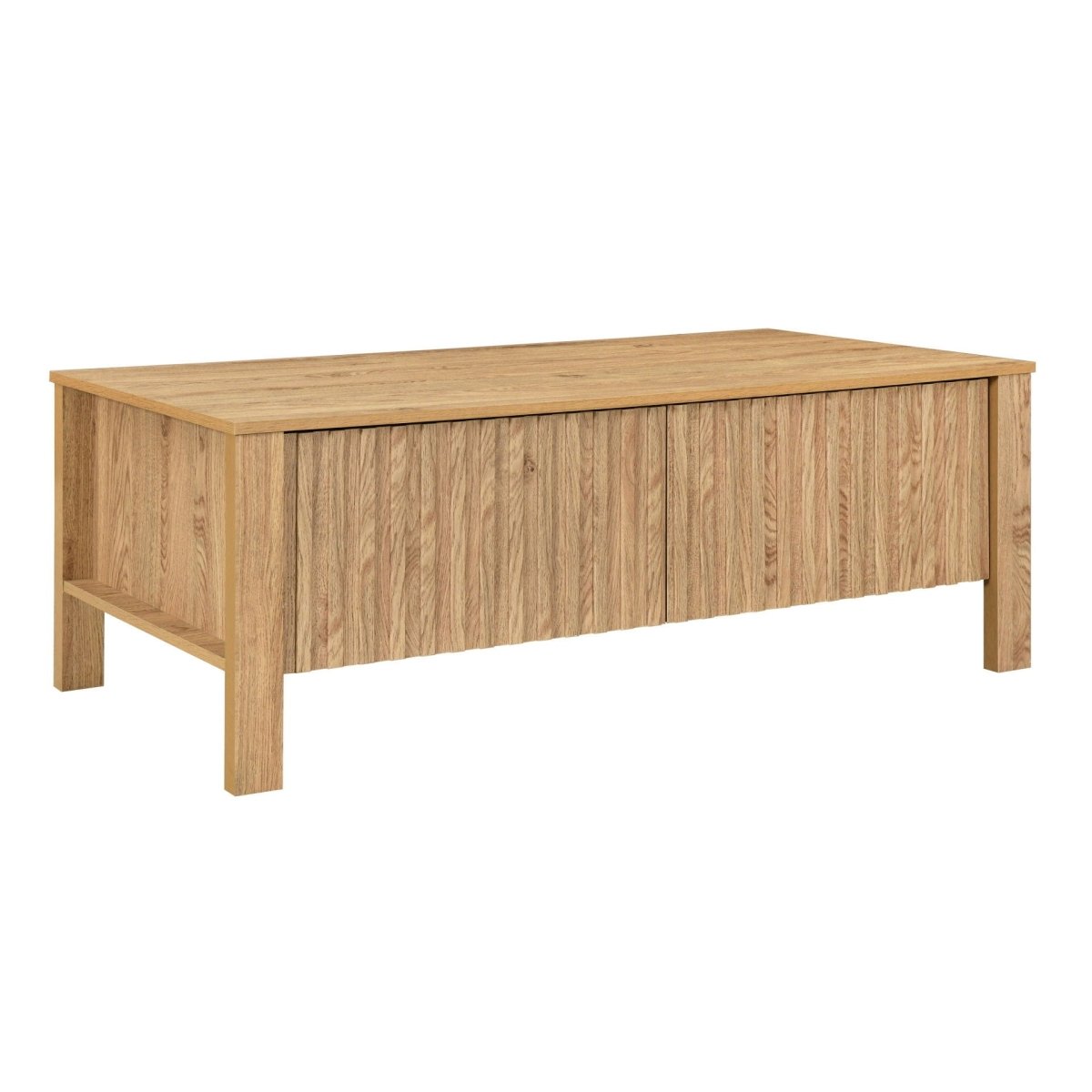 Thayer - 47" Two Drawer Coffee Table - Natural Coffee Tables by New Classic - Walls Furniture & Mattress