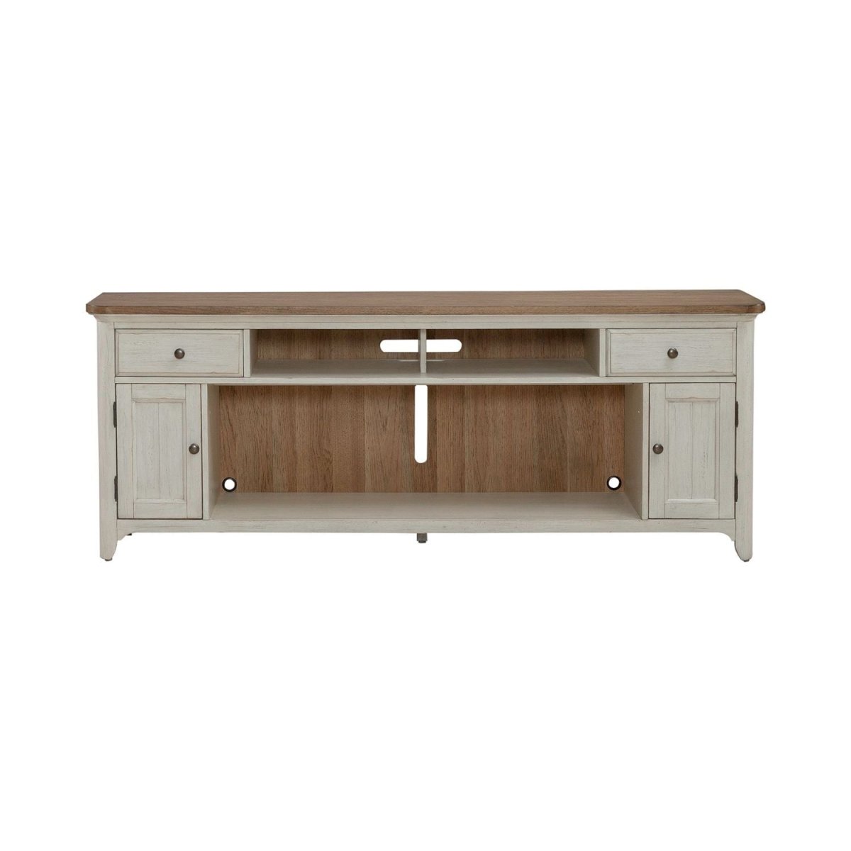 Fireplace TV Consoles - 80" Fireplace TV Console - Brown Fireplace TV Stands by Liberty Furniture - Walls Furniture & Mattress