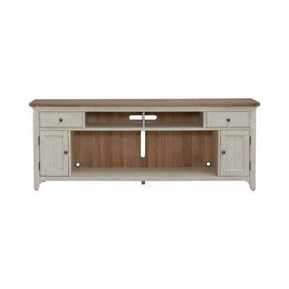 Fireplace TV Consoles - 80" Fireplace TV Console - Brown Fireplace TV Stands by Liberty Furniture - Walls Furniture & Mattress