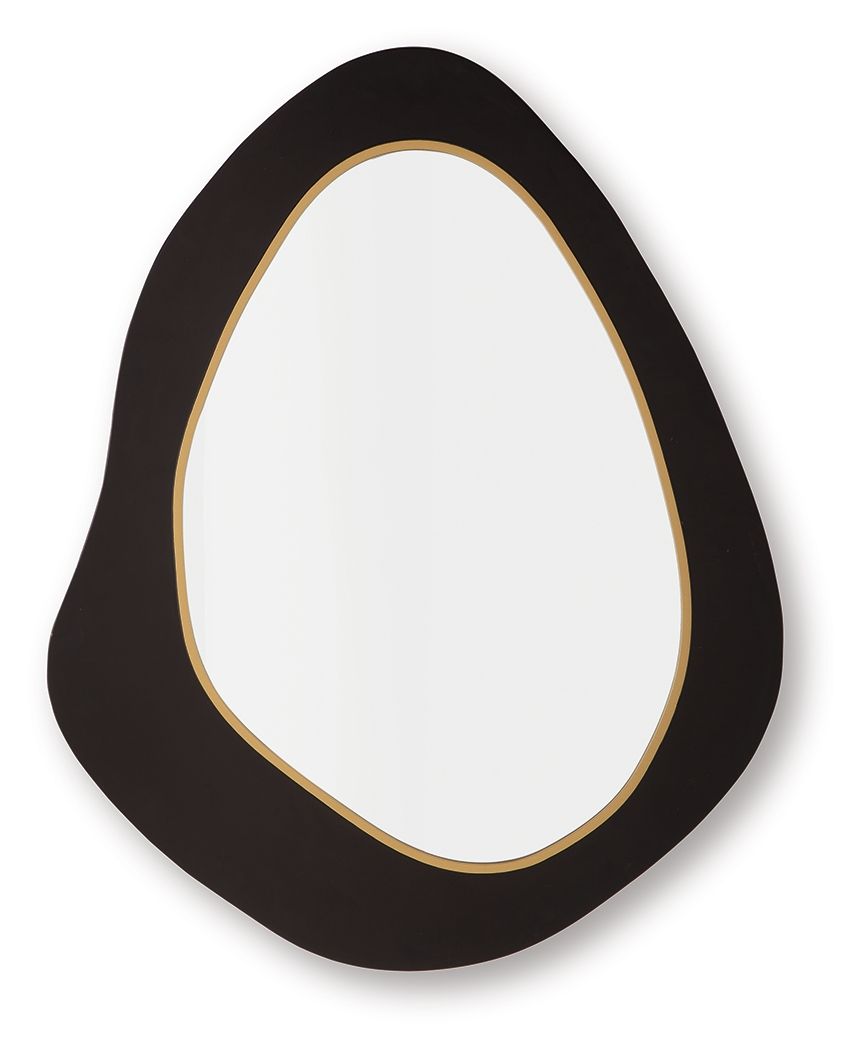 Kierlock - Black / Gold Finish - Accent Mirror Accent Mirrors by Signature Design by Ashley® - Walls Furniture & Mattress