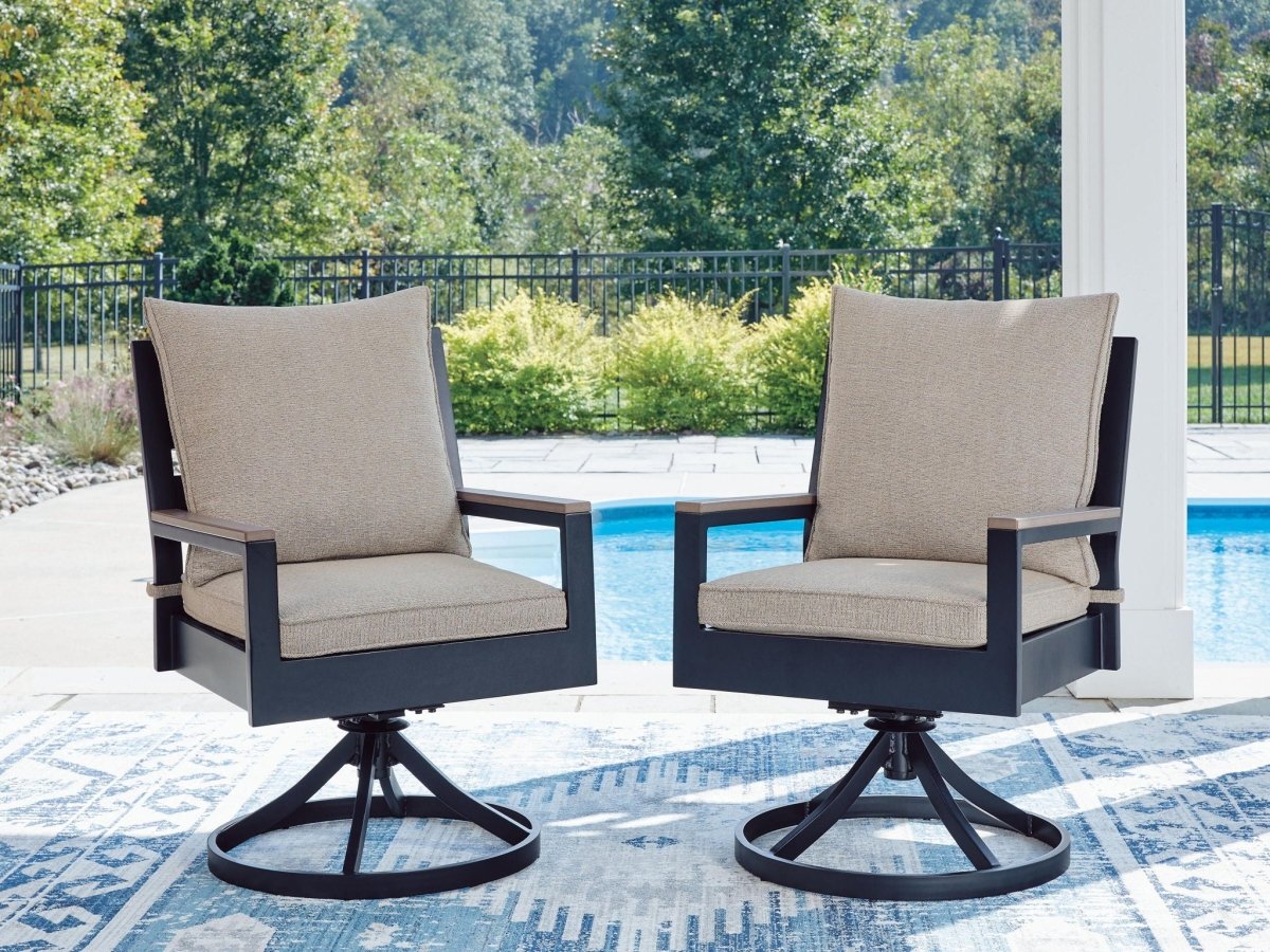 East Beach - Swivel Chair With Cushion (Set of 2) - Blue Chair Sets by Signature Design by Ashley® - Walls Furniture & Mattress