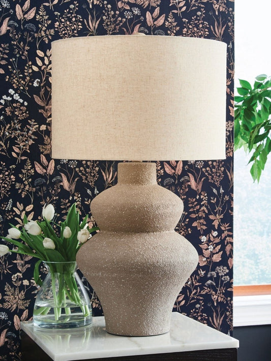 Jossleigh - Beige - Metal Table Lamp Table Lamps by Signature Design by Ashley® - Walls Furniture & Mattress