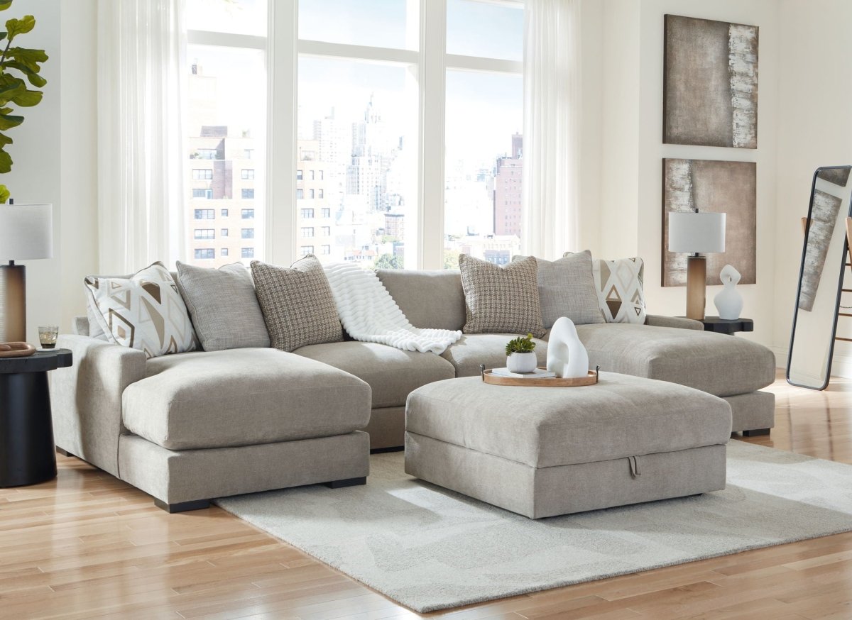 Aslan Court - Sectional With Ottoman Set 5 Piece Living Room Sets by Benchcraft® - Walls Furniture & Mattress