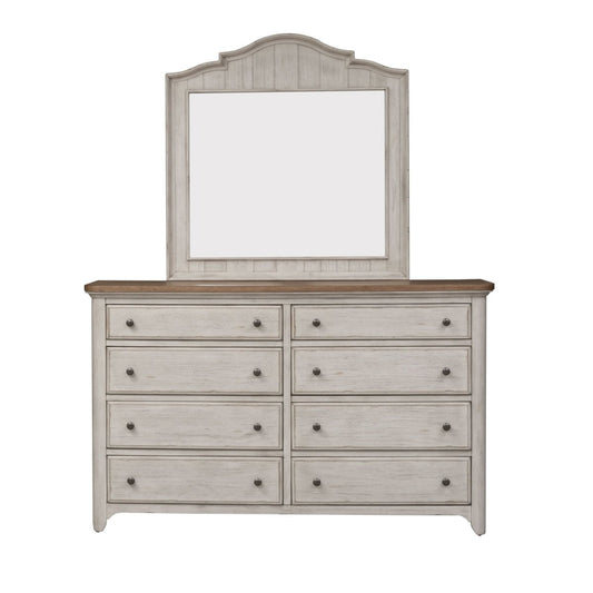 Farmhouse Reimagined - Dresser & Mirror - White Dresser & Mirror by Liberty Furniture - Walls Furniture & Mattress