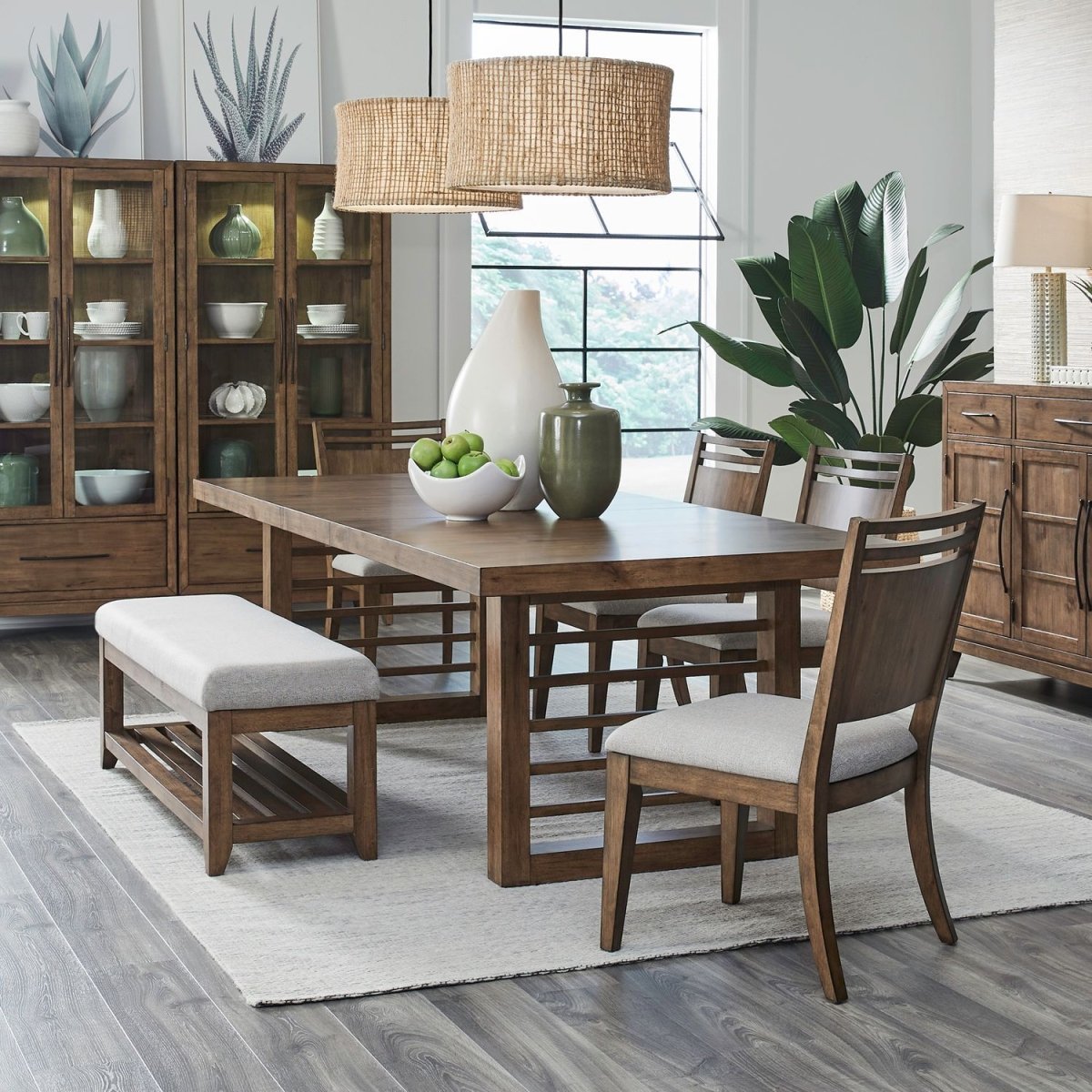 Shaker Lakes - Optional Double Pedestal Table Set 5 Piece Dining Room Sets by Liberty Furniture - Walls Furniture & Mattress